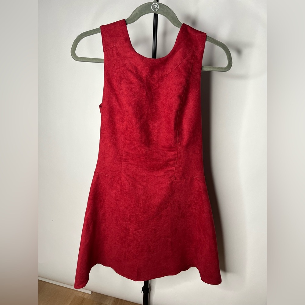 Suede red dress